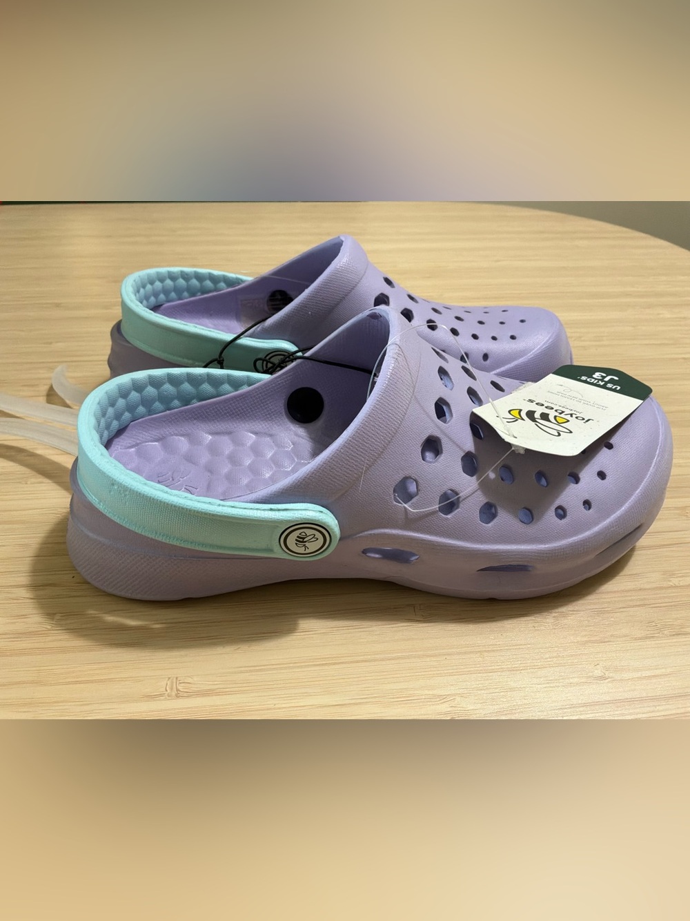 Joybees NWT clog Lavender/teal girls 3